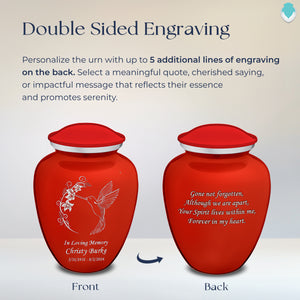 Adult Embrace Bright Red Hummingbird Cremation Urn