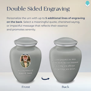 Adult Embrace Slate Grey Portrait Cremation Urn