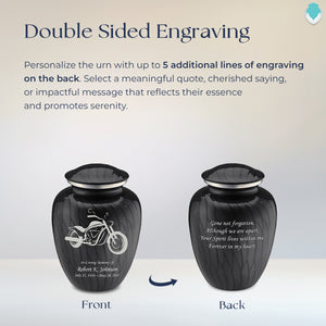 Medium Embrace Pearl Black Motorcycle Cremation Urn