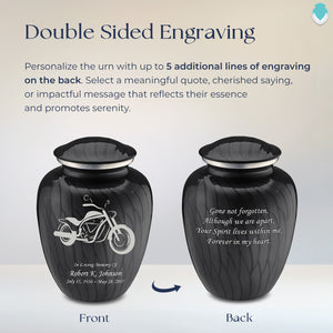 Adult Embrace Pearl Black Motorcycle Cremation Urn