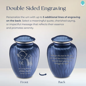 Adult Embrace Pearl Cobalt Blue Angel Cremation Urn