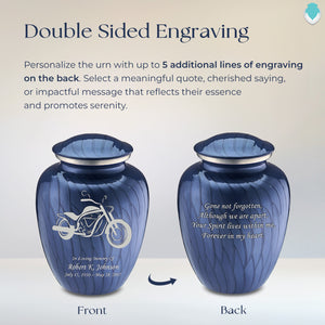 Adult Embrace Pearl Cobalt Blue Motorcycle Cremation Urn