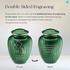 Adult Embrace Pearl Green Angel Cremation Urn