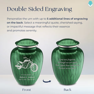 Adult Embrace Pearl Green Motorcycle Cremation Urn