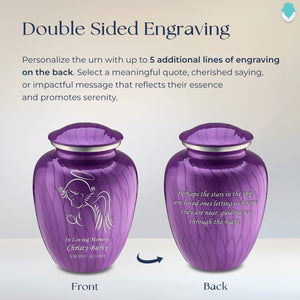 Adult Embrace Pearl Purple Angel Cremation Urn