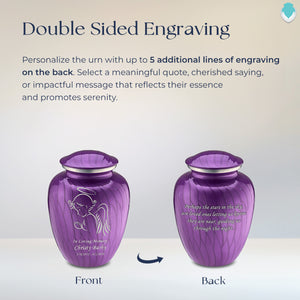 Medium Embrace Pearl Purple Angel Cremation Urn