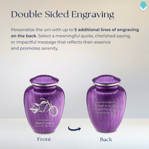 Medium Embrace Pearl Purple Motorcycle Cremation Urn