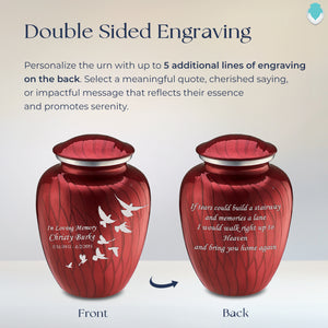 Adult Embrace Pearl Candy Red Doves Cremation Urn