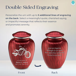 Adult Embrace Pearl Candy Red Motorcycle Cremation Urn