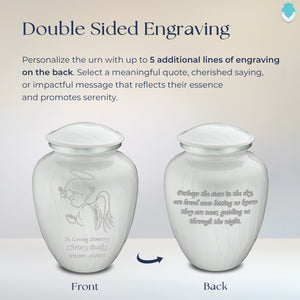 Adult Embrace Pearl White Angel Cremation Urn