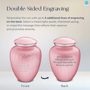 Adult Embrace Pearl Pink Hearts Cremation Urn