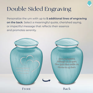 Adult Embrace Pearl Light Blue Hearts Cremation Urn