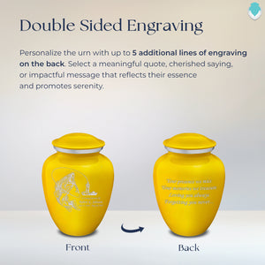 Medium Embrace Yellow Fishing Cremation Urn