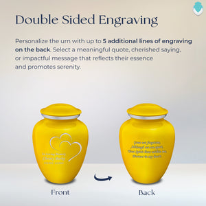 Medium Embrace Yellow Hearts Cremation Urn