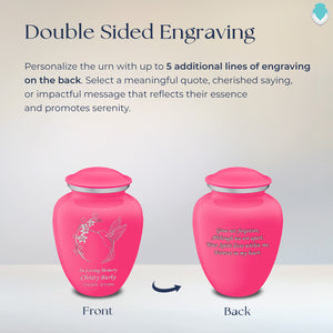 Medium Embrace Bright Pink Hummingbird Cremation Urn