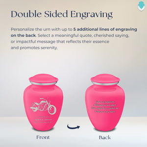 Medium Embrace Bright Pink Motorcycle Cremation Urn