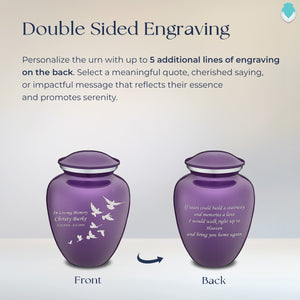 Medium Embrace Purple Doves Cremation Urn