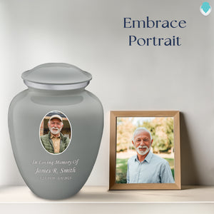 Adult Embrace Slate Grey Portrait Cremation Urn