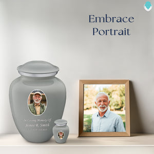 Keepsake Embrace Slate Grey Portrait Cremation Urn