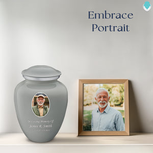 Medium Embrace Slate Grey Portrait Cremation Urn