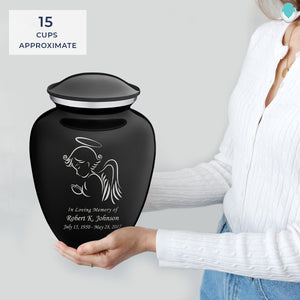 Adult Embrace Black Angel Cremation Urn