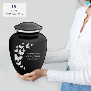 Adult Embrace Black Butterfly Cremation Urn