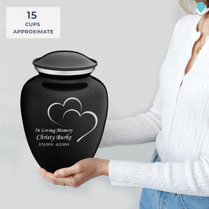 Adult Embrace Black Hearts Cremation Urn