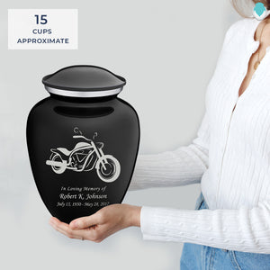 Adult Embrace Black Motorcycle Cremation Urn