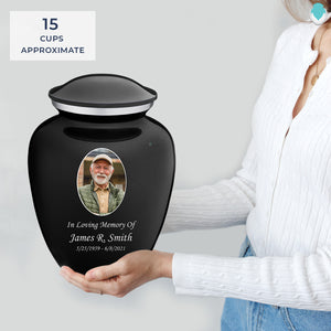 Adult Embrace Black Portrait Cremation Urn