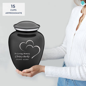 Adult Embrace Charcoal Hearts Cremation Urn