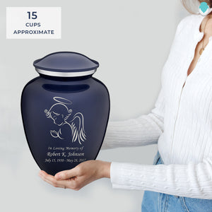 Adult Embrace Cobalt Blue Angel Cremation Urn