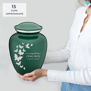 Adult Embrace Green Butterfly Cremation Urn