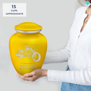 Adult Embrace Yellow Motorcycle Cremation Urn