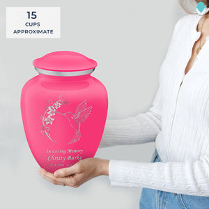 Adult Embrace Bright Pink Hummingbird Cremation Urn