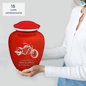 Adult Embrace Bright Red Motorcycle Cremation Urn