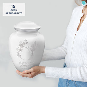 Adult Embrace White Hummingbird Cremation Urn