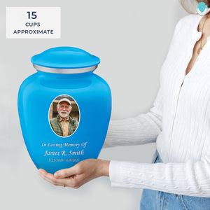 Adult Embrace Racing Blue Portrait Cremation Urn