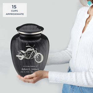 Adult Embrace Pearl Black Motorcycle Cremation Urn