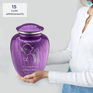 Adult Embrace Pearl Purple Angel Cremation Urn