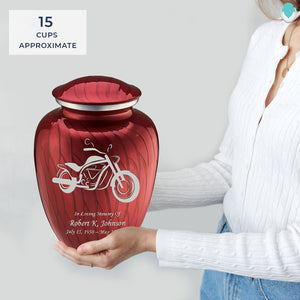 Adult Embrace Pearl Candy Red Motorcycle Cremation Urn