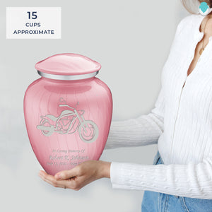 Adult Embrace Pearl Pink Motorcycle Cremation Urn