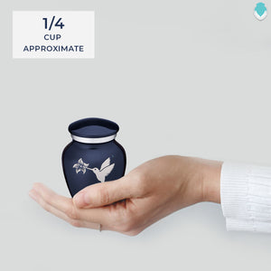 Keepsake Embrace Cobalt Blue Hummingbird Cremation Urn