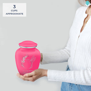 Medium Embrace Bright Pink Hummingbird Cremation Urn