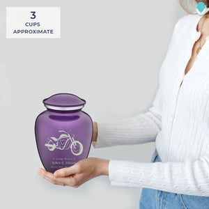 Medium Embrace Purple Motorcycle Cremation Urn