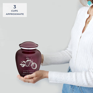 Medium Embrace Cherry Purple Motorcycle Cremation Urn