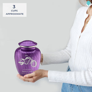 Medium Embrace Pearl Purple Motorcycle Cremation Urn