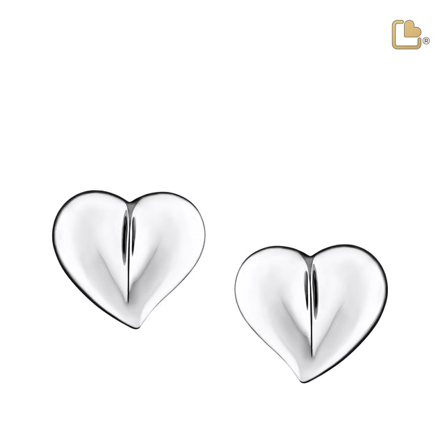 LoveHeartª Rhodium Plated Sterling Silver Stud Earrings