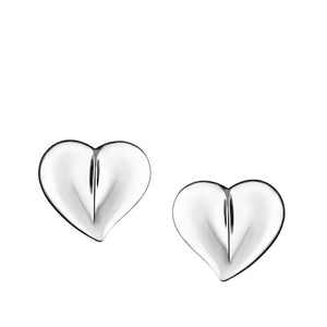 LoveHeartª Rhodium Plated Sterling Silver Stud Earrings