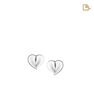 LoveHeartª Rhodium Plated Sterling Silver Stud Earrings