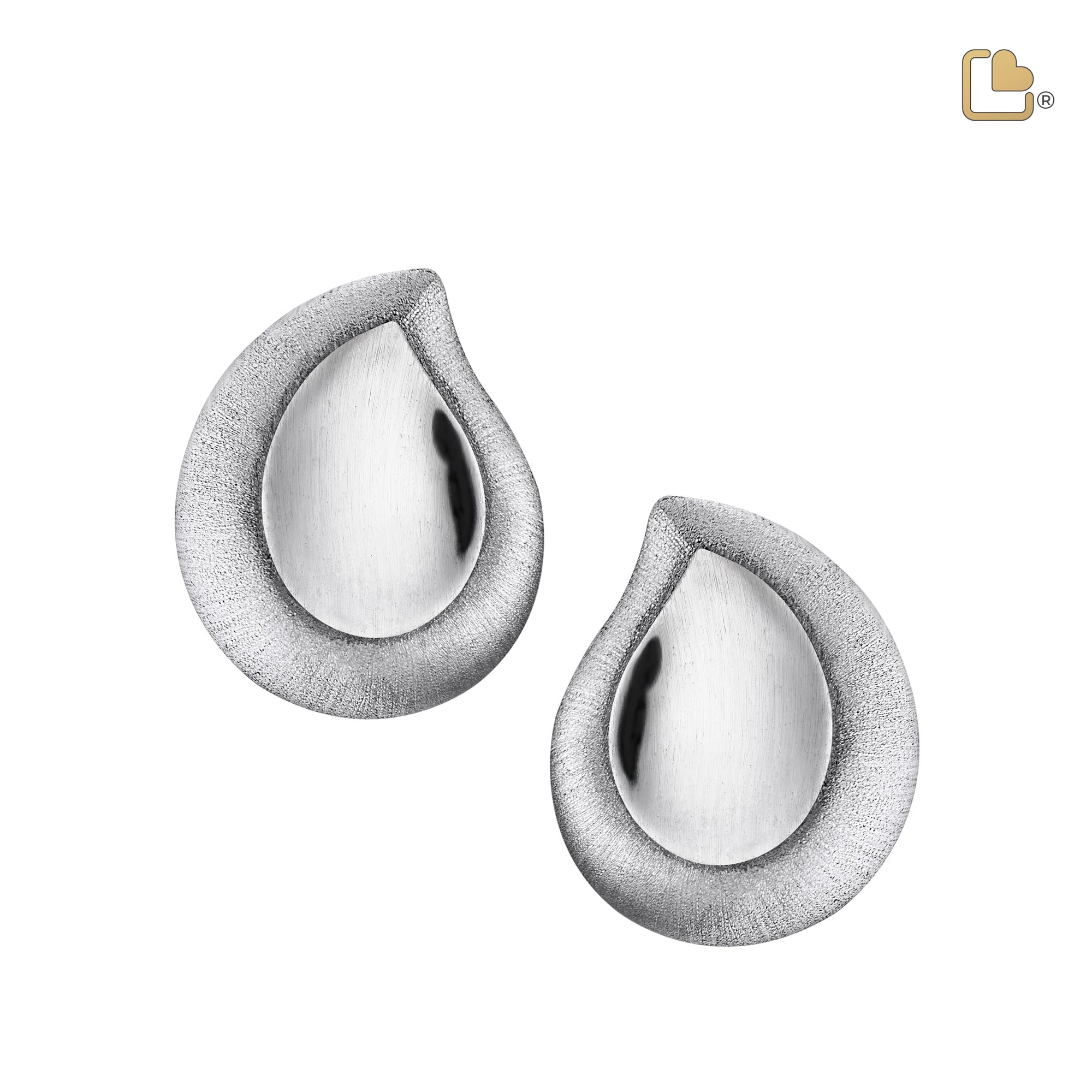 TearDropª Rhodium Plated Two Tone Sterling Silver Stud Earrings